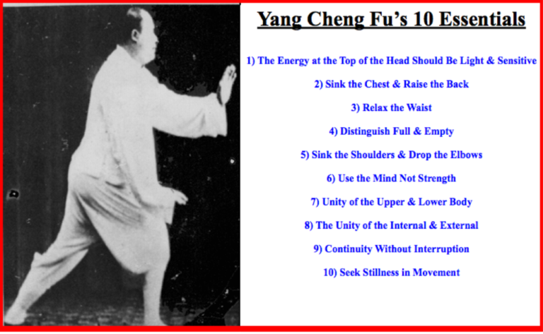 Yang Cheng Fu's Ten Essentials of Tai Chi Form